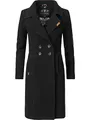 Produktbild: Navahoo Damen Mantel in Wollmantel-Optik langer Trenchcoat mit Reverskragen Wooly Schwarz Gr. XXL