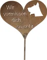 Produktbild: Tiergrab Grabherz Grabschmuck Gedenkstein Trauerherz Herz Spruch Grab Hund Rost