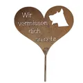 Produktbild: Tiergrab Grabherz Grabschmuck Gedenkstein Trauerherz Herz Spruch Grab Hund Rost
