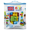 Produktbild: Mega Bloks First Builders. CYP67 Klocki 60 elementów w niebieskiej torbie Mega B