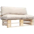 Produktbild: vidaXL Outdoor-Sofa Paletten mit Kissen in Sandfarben Kiefernholz 277476