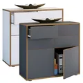 Produktbild: VCM Holz Kommode Sideboard mit Drehtüren und Schubladen Büromöbel Maße ca H. 74 x B. 100 x T. 32cm - Salia