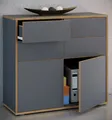 Produktbild: VCM Holz Kommode | Sideboard mit Drehtüren und Schubladen | Büromöbel | Maße ca H. 74 x B. 100 x T. 32cm - Salia