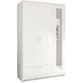 Produktbild: Boxxx Kleiderschrank, Weiß, Glas, Holzwerkstoff, 4 Fächer, 1 Schublade(n) Schubladen, 117x191x50 cm, Schrankfront mit Spiegel, Schlafzimmer, Kleiderschränke, Drehtürenschränke