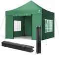 Produktbild: VOUNOT® Pavillon 3x3m Wasserdicht Stabil Winterfest, Pop Up Faltpavillon mit 4 Seitenteilen und 4 Sandsäcke, Party Pavillon Faltbar Gartenzelt Partyzelt, Grün
