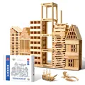 Produktbild: ICEKO KN 100 Stück Holzbausteine Natur,Spielzeug ab 3 4 5 6 Jahre, Bauklötze Holz für Kinder,Geschenke Junge und Mädchen , Ostergeschenke, Kreatives