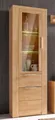 Produktbild: OTTO home Vitrine ZARA75, 2 Glasboden variabel, Türen L/R, 1 Schublade, Wohnzimmer B/T/H:60/40/190cm,Front massivholz,5 Fächer,Griffe silberfarben, geölt
