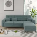 Produktbild: Vitalispa Sofa L Form York, 260 x 181 cm, Blau