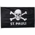 Produktbild: FC St. Pauli Fahne Flagge (150x250 cm, Totenkopf), mit Ösen schwarz 250 cm x 150 cm