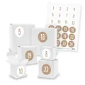 Produktbild: Adventskalender zum Füllen 24x Quader Würfel gemischt WEISS + Sticker (V01 Z32)