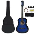 Produktbild: vidaXL Akustikgitarre, 8-tlg. Klassikgitarren-Set für Anfänger & Kinder Blau 3/4 36