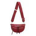 Produktbild: ITALYSHOP24 Damen Tasche Umhängetasche Brusttasche Muster Gürtel Bauchtasche Crossbody Gürteltasche Hüfttasche Crossover Bodybag Schultertasche Handytasche Leder Optik Rot S