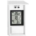 Produktbild: TFA Dostmann Digitales Maxima-Minima-Thermometer, 30.1053, wetterfest, für innen oder außen geeignet, Max-Min-Werte, weiß