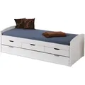 Produktbild: Inter Link - Ulli Einzelbett 90x200 Bett Einschließlich Lattenrost, 3 Kleine Und 1 Grosse Schublade/gästebett, Weiss.