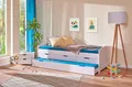 Produktbild: Inter Link - Funktionsbett - Kinderbett - Einzelbett mit Stauraum - Bett mit Schubladen - 2 Liegeflächen 90x200cm - Kiefer massivholz - inkl. Lattenrost - Weiß lackiert - Ulli 90x200cm