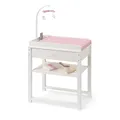 Produktbild: ELLA & PIET® Puppenwickeltisch Splashy mit Badewanne und Mobile aus Holz (Weiß-Rosa)