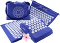 Produktbild: Akupressurmatte mit Kissen Pieksmatte - Massagematte mit Memoryschaum blau