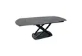 Produktbild: riess-ambiente Esstisch INCEPTION 130-190cm anthrazit Keramik · ovale, ausziehbare Tischplatte (Einzelartikel, 1-St), bis 8 Personen · mit Metall-Fuß & Bodenplatte · Travertin · Industrial