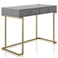 Produktbild: Mid.you Schreibtisch Camila, Graphit, Metall, Holzwerkstoff, 2 Schublade(n) Schubladen, rechteckig, Flachrohr, 79x50x106 cm, gastro- und objekttauglich, Stauraum, Arbeitszimmer, Schreibtische, Bürotische