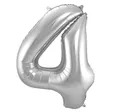 Produktbild: Folat 631747 - Folienballon Zahl 4 - silber - ca. 86 cm