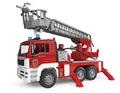 Produktbild: bruder 02771 - Man TGA Feuerwehr mit Drehleiter, Wasserpumpe & Light & Sound Modul - 1:16 Einsatzfahrzeug, Feuerwehrauto, Notruf, Löschfahrzeug, Spielzeug