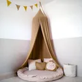Produktbild: lilimaus Baldachin Kinderzimmer mit Goldapplikation [in 12 Farben] Betthimmel aus 100% Baumwolle Musselin Mädchen & Jungen - Babybett Himmel als Babyzimmer Deko - Vorhang für Kinderbett, Kuschelecke