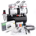 Produktbild: Fengda Airbrush Set AS-196K 2 Zylinder mit Komressor 196, Airbrush BD130 u.v.m