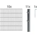 Produktbild: Metallzaun Grund-Set Doppelstabmatte verz. Anthrazit beschichtet 10 x 2 m x 1 m
