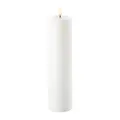 Produktbild: UYUNI-Beleuchtung | Flammenlose LED-Stumpenkerze | Künstliche batteriebetriebene Kerze mit flackernder 3D-Flamme, Nordic White, 7,3 x 22 cm