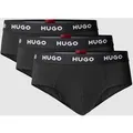 Produktbild: HUGO Slip mit Label-Schriftzug im 3er-Pack in Black, Größe S