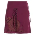 Produktbild: Vishes Alternative Bekleidung - Damen Mini-Rock Baumwolle Mandala-Muster extra breiter Bund mit Kordel-Zug und Taschen dunkelrot 42