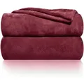 Produktbild: Wohndecke Kuscheldecke super weich & flauschig – warme Fleecedecke, Gräfenstayn, warme Wolldecke, Sofadecke & Tagesdecke - Überwurf Sofa, Couch rot 220 cm x 240 cm