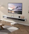 Produktbild: VEVOR TV-Schrank Wandhalterung, Fernsehschrank mit Kabellöchern für DVD-Player Kabelbox Spielekonsole, Wandschrank Tragkraft 52kg, Weiß, Länge 180cm