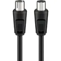 Produktbild: RF-Stecker auf RF-Buchse, Kabel schwarz, 2,5 Meter