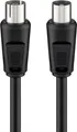 Produktbild: Goobay 11722 Antennenkabel (<70 dB), 2x geschirmt, 2.5 m, Schwarz - Koax-Stecker