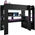 Produktbild: Parisot Gamer Online Hochbett Schwarz 90 X 200 Cm