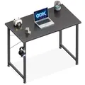 Produktbild: ODK Kleiner Schreibtisch, 80×40cm Computertisch Bürotisch Mit Kopfhörer Halter, Schreibtisch Klein Schwarz Arbeitszimmer Holz PC Tisch Officetisch Für Home, Office