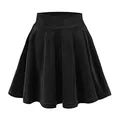Produktbild: Damen Mädchen Basic Mini Skater Rock Samt Stretch Rock (M, schwarz)