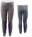 Produktbild: PFIFF Reitleggings Ella * Stoffbesatz Reithose * Grau-Lila Mädchen 146 * B-WARE