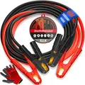 Produktbild: MASKO® Starthilfekabel Überbrückungskabel für Benzin- und Dieselmotoren, 6/12/24 Volt. Auto Motorrad Starterkabel aus Kupfer inkl. Handschuhe und Tragetasche (25mm² 1200A / 30mm² 1500A)