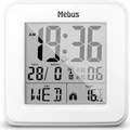 Produktbild: Mebus digitaler Funk-Wecker mit Thermometer, Beleuchtung und Kalender, kompakt & stabil / Farbe: Weiß / Modell: 25594