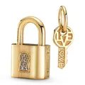 Produktbild: PANDORA Schmuck Charm-Anhänger Schloss & Schlüssel Goldfarben 760088C01