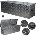 Produktbild: trucky Truckbox, Deichselbox Aluminium, Anhängerbox 15 Größen, Werkzeugkiste mit Schloss und Schlüssel, stabil und wasserdicht, Boxentyp:D100 (... - Schwarz
