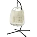 Produktbild: Nelly Hängesessel mit Gestell klappbar Hängestuhl Hängesitz Hängekorb Beige - Svita