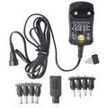 Produktbild: AccuCell 3 Volt bis 12 Volt Universal-Netzteil inklusive 1 USB- und 8 DC-Adaptern, max. 3,6 W und 0,3A NTS300