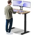 Produktbild: Desktronic HomeOne Elektrisch höhenverstellbarer Schreibtisch 120x60cm Bambus/Schwarz mit Memory-Funktion, Anti-Kollisions Technologie, USB-A und ... - Braun/Schwarz