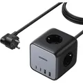 Produktbild: Ugreen - Cube Steckdosenleiste 65w Usb / Usb C + 3x Ac-buchse Schwarz (cd268)