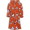 Produktbild: Playshoes Kinderbademantel Fleece-Bademantel Fußball orange 98/104