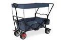 Produktbild: Pinolino 238021 Klappbollerwagen Paxi DLX Comfort mit Bremse, Sonnendach, Tragetasche, komfortabler Schiebegriff, Tragfähigkeit 70 kg, Marineblau, 134 x 59 x 102