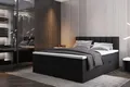 Produktbild: TRADA Boxspringbett mit Bettkästen und Bonell Matratze H3 - Elegant Bett Palermo mit Matratze und Topper - Schwarz - 160 x 200 cm